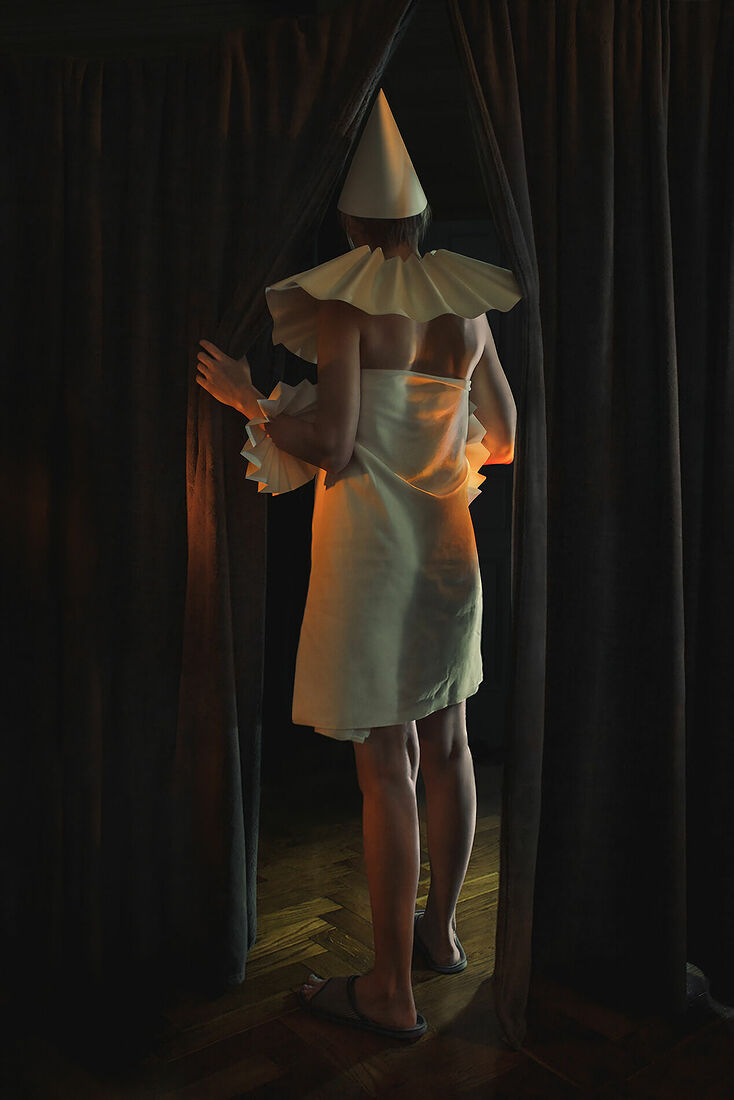 . Pierrot. One man show.. As the curtain fell
